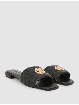 Pierre Cardin Kadın Siyah Deri Terlik 50323796-VR046