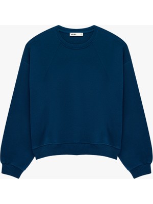 Koton Regular Fit Üç Iplik Şardonlu Uzun Kollu Bisiklet Yaka Basic Sweatshirt
