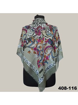 Soft İpek Soft Ipek Etnik Desenli Flamlı Kotton Eşarp 408-116