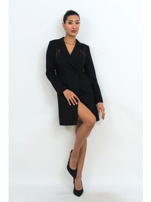 Dsırt Detaylı Blazer Mini Elbise