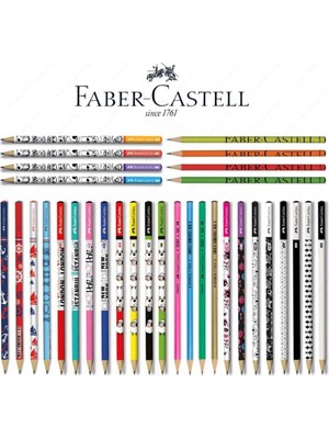 Faber-Castell Sırımsı Faber Castel Lüx Mercanlı Karışık Yuvarlak Kurşun Kalem 12 Adet
