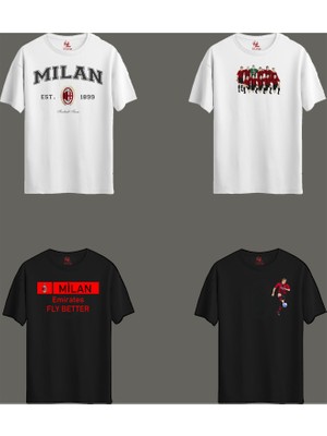Rabona Fashion Ac Milan Efsane Taraftar 4'lü Tişört Seti