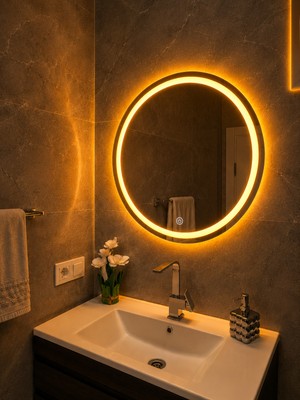 Saray 60 cm Lazer Kumlamalı Dokunmatikli Amber Renk