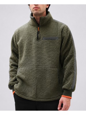 Togy&Burk Peluş Cepli Haki Sweat Mont