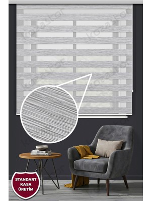 Empressco Gri Zebra Stor Perde 125 V07 – Şık ve Fonksiyonel Tasarım