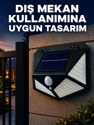 Marsilyan Güneş Enerjisi Ile Şarj Olan Hareket Sensörlü 3 Modlu LED Dış Mekan Duvar Aydınlatması