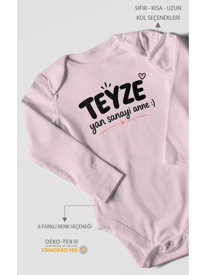 Morivo Kids Teyze ve Yan Sanayi Anne Temalı Uzun Kollu Çıtçıtlı Bebek Body