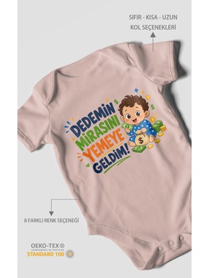 Morivo Kids Dedemin Mirasını Yemeye Geldim! Kısa Kollu Bebek Body %100 Pamuk