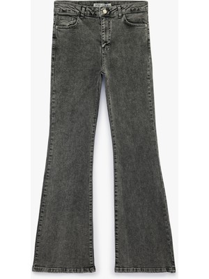 Koton Pamuklu Ispanyol Paça Dar Kalıp Yüksek Bel Denim Pantolon - Flare Jeans