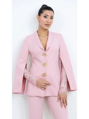 Dorne Moda Özel Koleksiyon Dantel Detaylı Takım Elbise - Düğün - Mezuniyet - Ofis Şıklığı