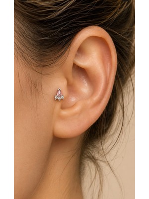By Dilek Çetin Accessory By Dilek Çetin Acessorry Çelik Pembe Taşlı Piercing (1 Adet)