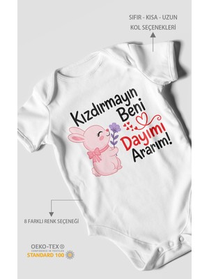Morivo Kids Kızdırmayın Beni Dayımı Ararım Kısa Kollu Bebek Body %100 Pamuk