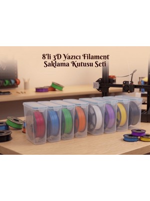 Geseus 3D Yazıcı Filament Saklama Kabı Seti Hava Sızdırmaz Contalı 4.5 LT 8'li Set MAB-179