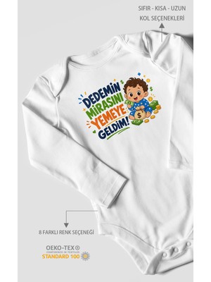 Morivo Kids Dedemin Mirasını Yemeye Geldim! Uzun Kollu Çıtçıtlı Bebek Body