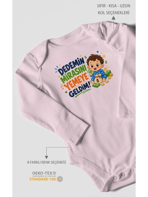 Morivo Kids Dedemin Mirasını Yemeye Geldim! Uzun Kollu Çıtçıtlı Bebek Body