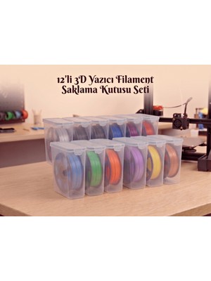 Geseus 3D Yazıcı Filament Saklama Kabı Seti Hava Sızdırmaz Contalı 4.5 LT 12'li Set MAB-179