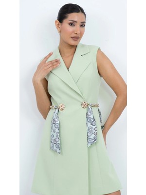 Dorne Moda Bağlama Detaylı Mini Elbise- Düğün - Mezuniyet - Ofis Şıklığı