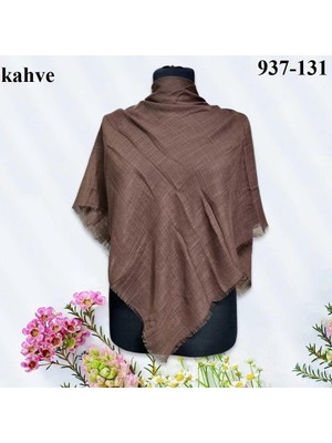 Soft İpek Soft Ipek Düz Renk Flamlı Pamuk Eşarp (Kahve) 937-131