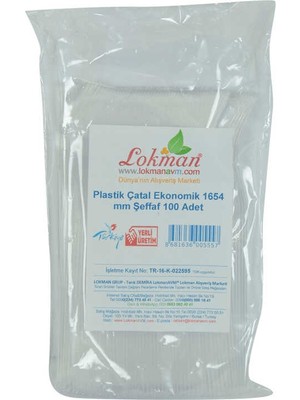 Bezos Plastik Çatal Ekonomik 1654 mm Şeffaf 100 Adet 1 Paket