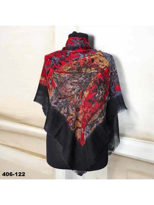 Soft İpek Soft Ipek Desenli Flamlı Kotton Eşarp 406-122
