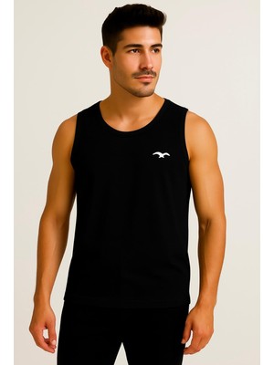 Axxel Erkek Siyah Askılı Atlet T-SHIRT-D235