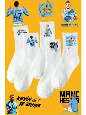 Rabona Fashion Manchester City Şampiyonlar Serisi 5'li Taraftar Çorabı