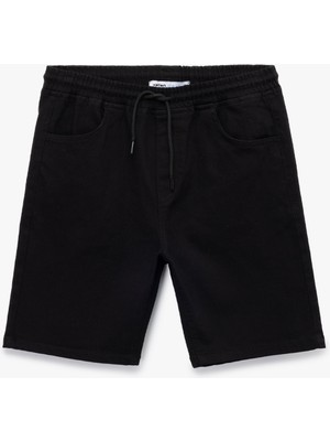 Koton Cep Detaylı Bermuda Beli Bağcıklı Slim Fit Jean Şort
