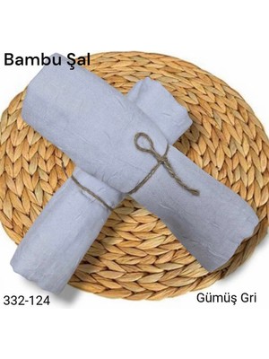 Lady Coco Bambu Kraş Şal (Gümüş Gri) 332-124