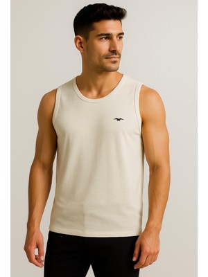 Axxel Erkek Krem Askılı Atlet T-SHIRT-D235