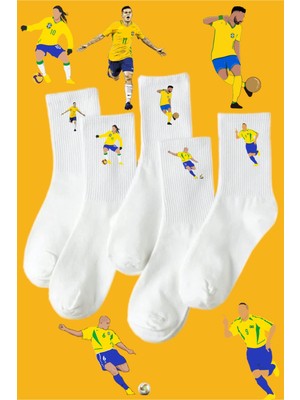 Rabona Fashion Brezilya Efsaneleri 5'li Taraftar Çorabı