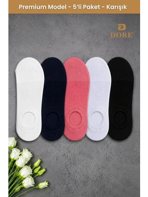 Dore 5 Çift Yazlık Lüks Modal Ultra Comfort Spor Ayakkabı Dikişsiz Görünmez Kısa Çorap Çok Renkli 36 - 40