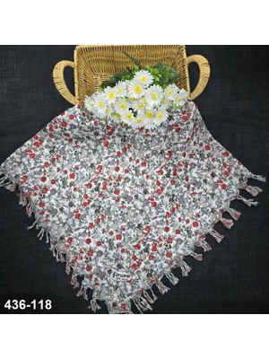 Firuze Eşarp Firuze Desenli Sökme Boncuklu Eşarp 436-118