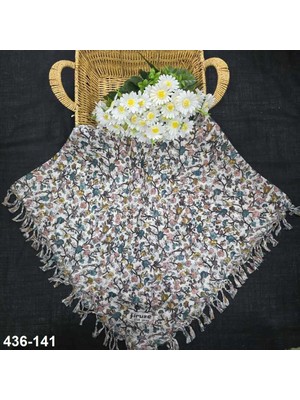 Firuze Eşarp Firuze Desenli Sökme Boncuklu Eşarp 436-141