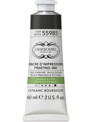 Lefranc&Bourgeois : Charbonnel : Su Bazlı Baskı & Gravür Mürekkebi : 60 ml : Black 55985