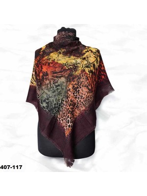 Soft İpek Soft Ipek Desenli Flamlı Kotton Eşarp 407-117