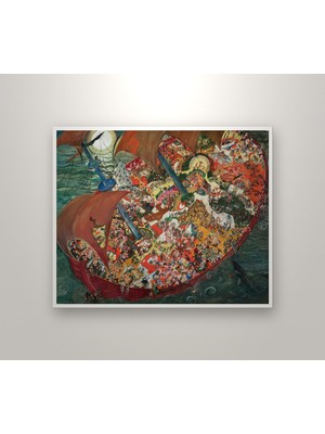Michu Das Narrenschiff Oskar Laske Soyut 1922 Posteri Poster 21X30 cm
