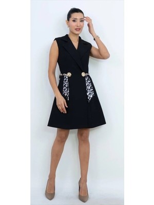 Dorne Moda Bağlama Detaylı Mini Elbise- Düğün - Mezuniyet - Ofis Şıklığı