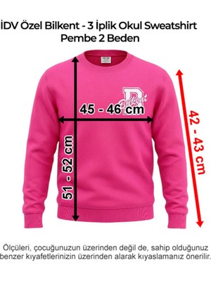 Idv Özel Bilkent - Anasınıfı 3 Iplik Okul Sweatshirt Pembe 2 Beden