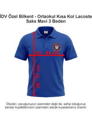 Idv Özel Bilkent - Ortaokul Kısa Kol Polo Yaka  Saks Mavi 3 Beden