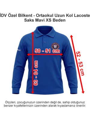 Idv Özel Bilkent - Ortaokul Uzun Kol Polo Yaka  Saks Mavi Xs