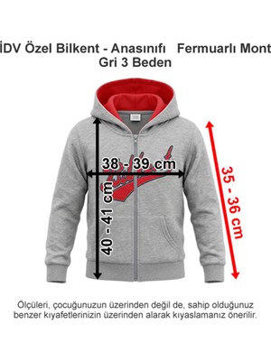 Polo Yaka Idv Özel Bilkent - Anasınıfı Eşofman Üst Gri 3 Beden