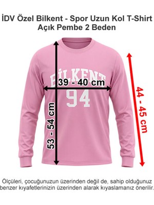 Idv Özel Bilkent - Spor Uzun Kol T-Shirt Açık Pembe 2 Beden