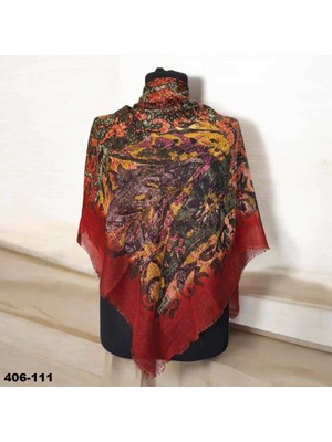 Soft İpek Soft Ipek Desenli Flamlı Kotton Eşarp 406-111