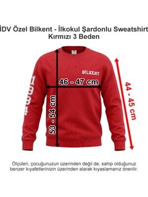 Idv Özel Bilkent - Ilkokul Şardonlu Sweatshirt Kırmızı 3 Beden