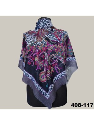 Soft İpek Soft Ipek Etnik Desenli Flamlı Kotton Eşarp 408-117