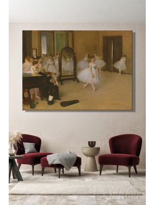 Şehber Yatay Kanvas Tablo Tekli Ev Kafe Ofis Edgar Degas Dans Sınıfı The Dance Class 2666