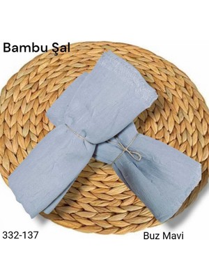 Lady Coco Bambu Kraş Şal (Buz Mavisi) 332-137