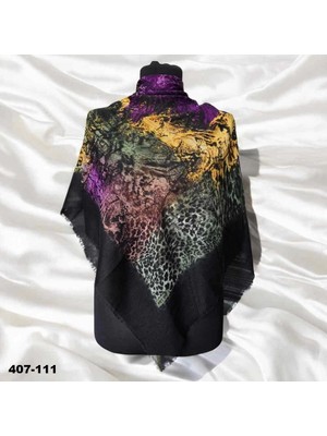 Soft İpek Soft Ipek Desenli Flamlı Kotton Eşarp 407-111