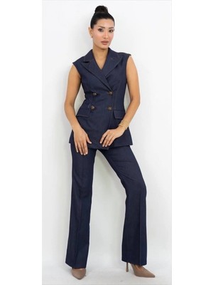 Dorne Moda Kolsuz Blazer Ceket Pantolon Takım