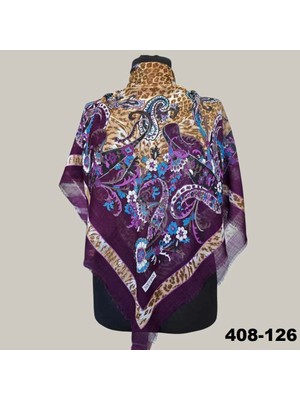 Soft İpek Soft Ipek Etnik Desenli Flamlı Kotton Eşarp 408-126